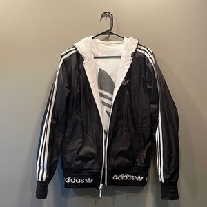 🖤ADIDAS🖤 Windbreaker Jacket from Italy 🇮🇹 BLACK size SMALL/MEDIUM
